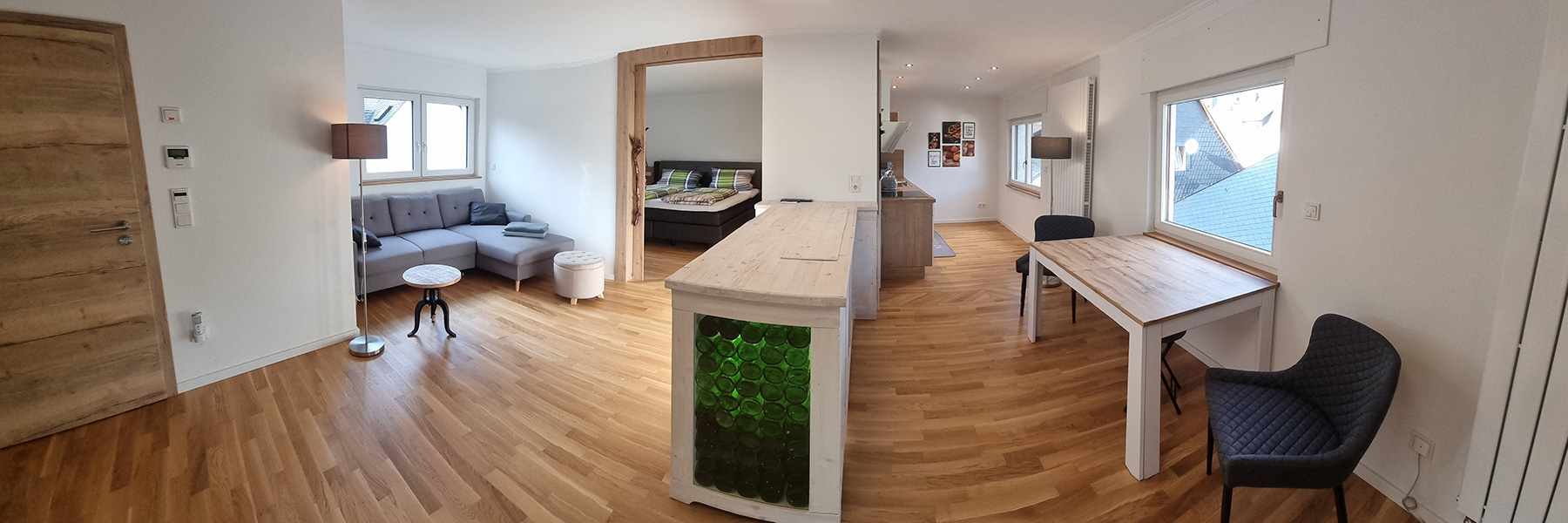 Panoramaaufnahme der Ferienwohnung